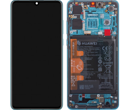 Huawei P30-LCD Display Module + Battery (New Code)- Blue ( Aurora Blue)  