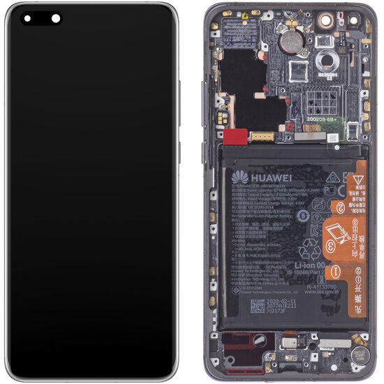 Huawei P40 Pro-LCD Display Module + Battery- Black