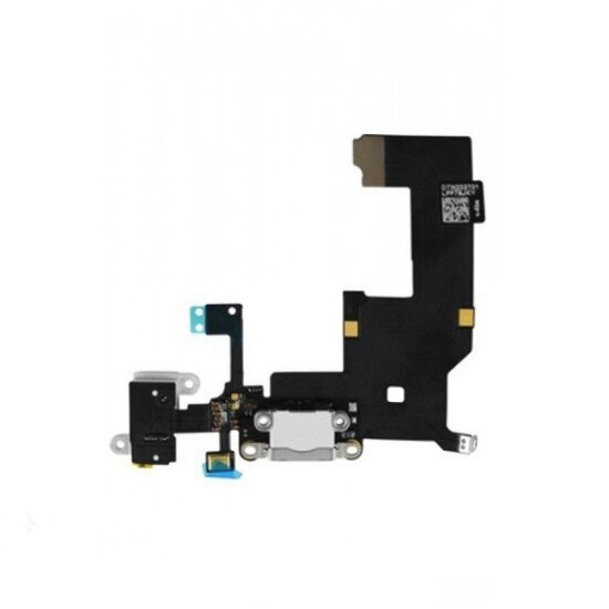 For iPhone 5-Charger Connector Flex + Audio Connector- White