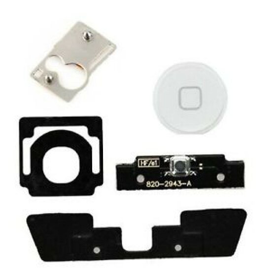 For iPad 2-Home Button + Flex- White