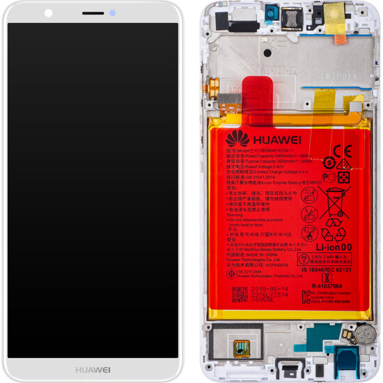 Huawei P Smart-LCD Display Module + Battery- White