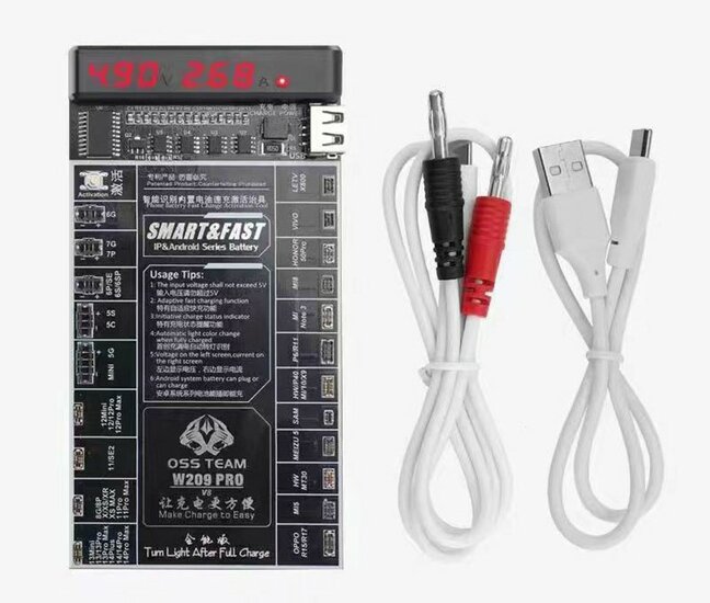 OSS W209 PRO V8 Battery Charger Board For iPhone 6-14 Pro max Test Fixture For Huawei Samsung Batteries Activation 