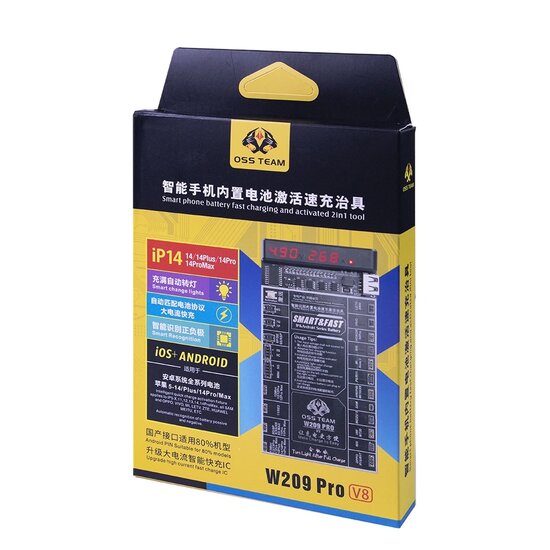 OSS W209 PRO V8 Battery Charger Board For iPhone 6-14 Pro max Test Fixture For Huawei Samsung Batteries Activation 