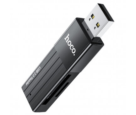HOCO USB Card Reader HB20 Mindful, 2in1, 5 Gb/S, USB 3.0- Black 
