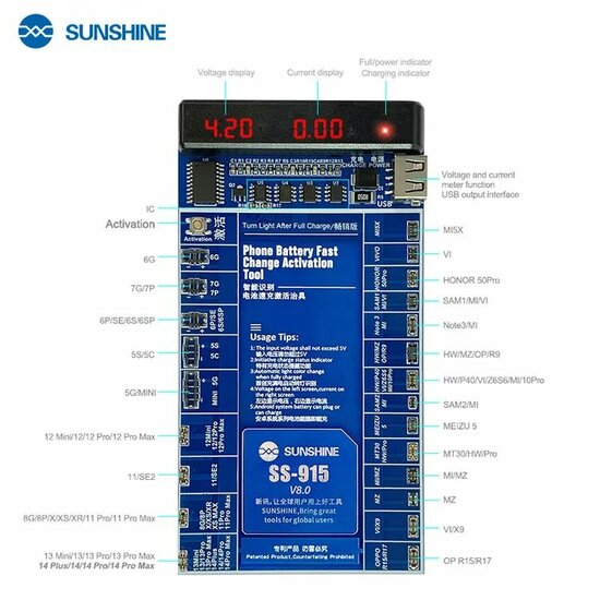 SUNSHINE IP Android Charging Activation Fixture/V8.0  SS-915