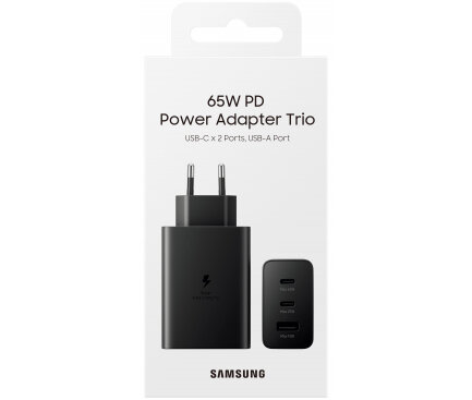Samsung USB-C Adapter 65W Trio EP-T6530NBEGEU Black- EU Blister