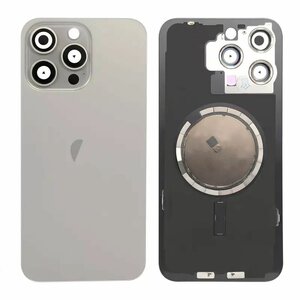 For iPhone 15 Pro Max Back Glass- Titanium Natural